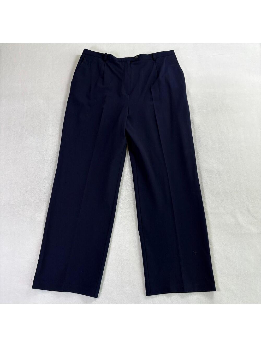 Womens Dress Pants Trouser Straight Leg Sag Harbor 16P Fits 33X26 Navy Career